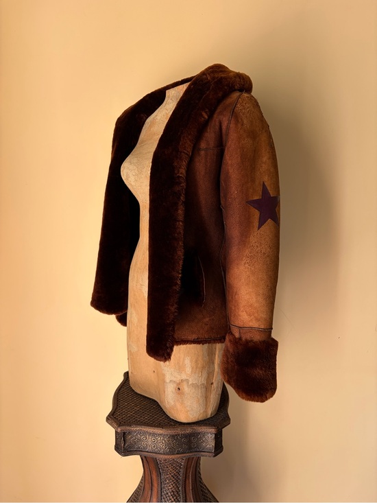 American Vintage Jackets & Blazers - Vtg 70's Pennylane Shearling Jacket Rust Brown Celestial Western Boho Whimsygoth